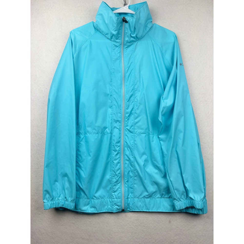 Columbia Windbreaker Womens 1X Packable Hood Full Zip Lightweight